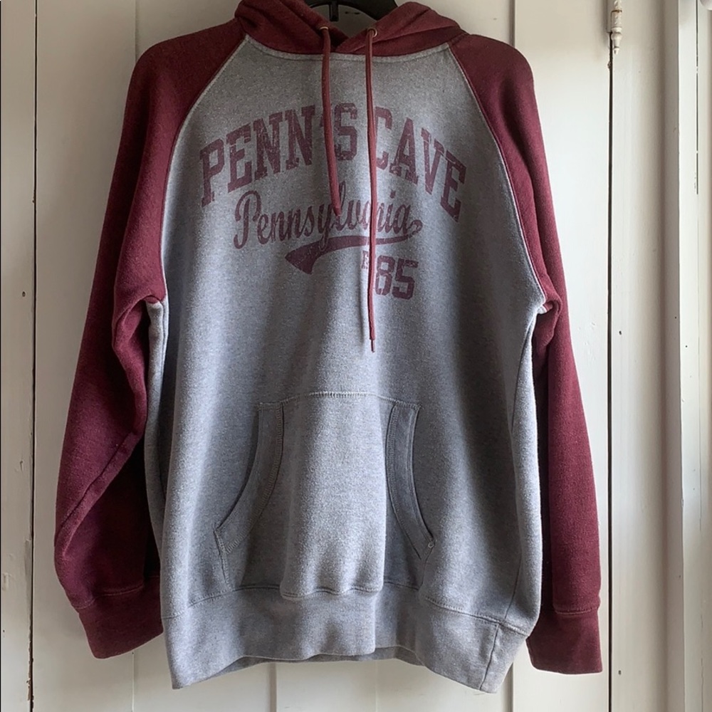Penns Cave Pennsylvania Gray and Maroon Hoodie